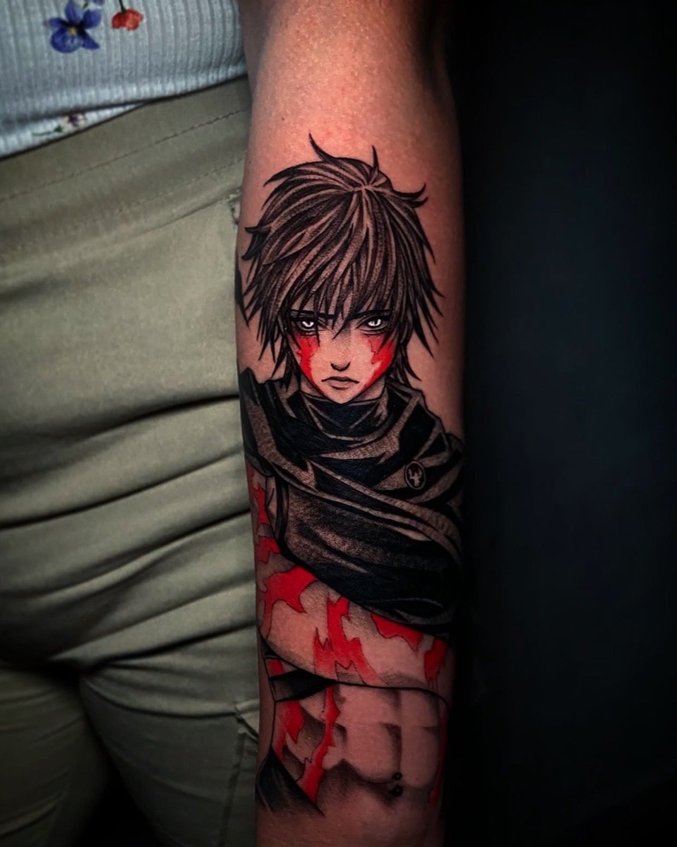 Personaje de anime en el antebrazo